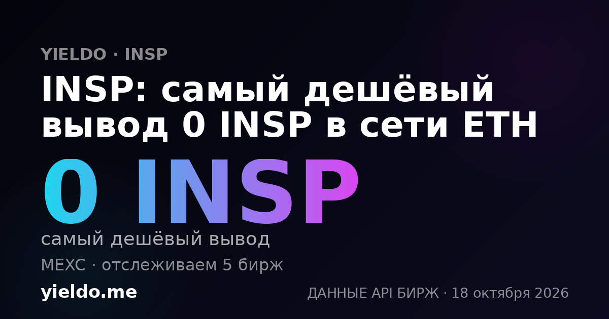 INSP: самый дешёвый вывод 0 INSP в сети ETH