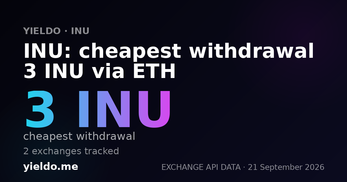 INU: cheapest withdrawal 3 INU via ETH