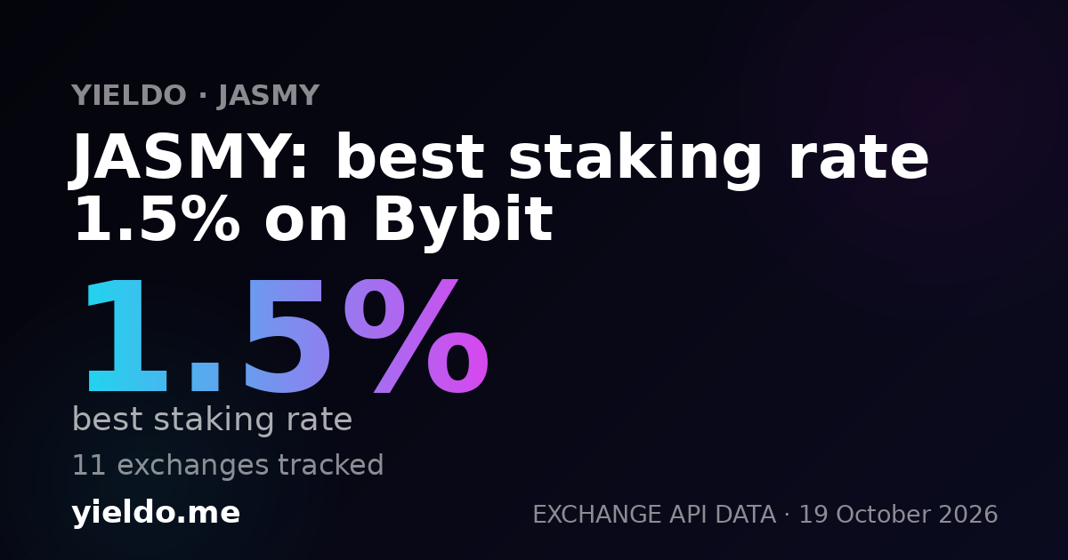 JASMY: best staking rate 1.5% on Bybit