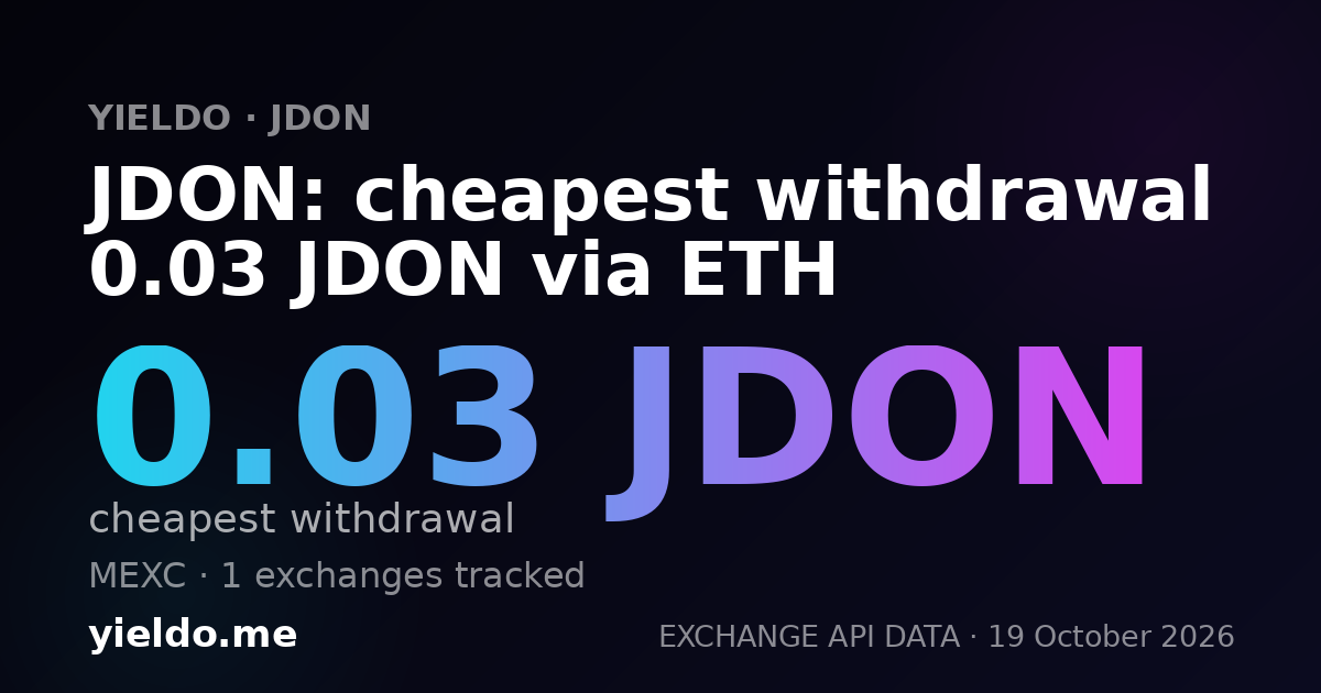 JDON: cheapest withdrawal 0.03 JDON via ETH