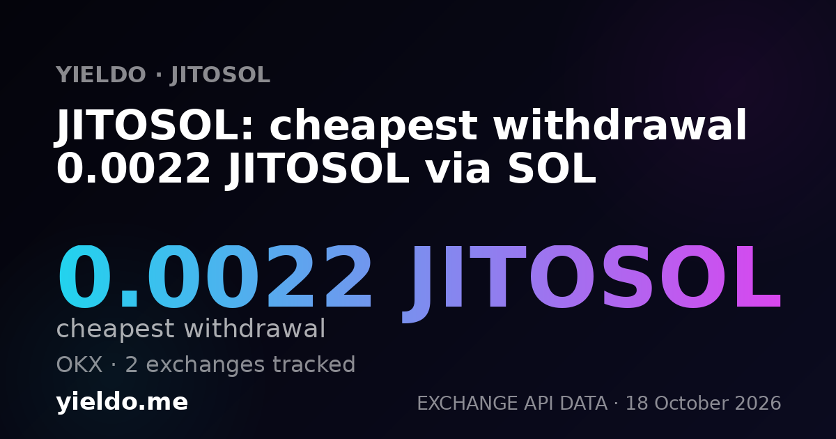JITOSOL: cheapest withdrawal 0.0022 JITOSOL via SOL