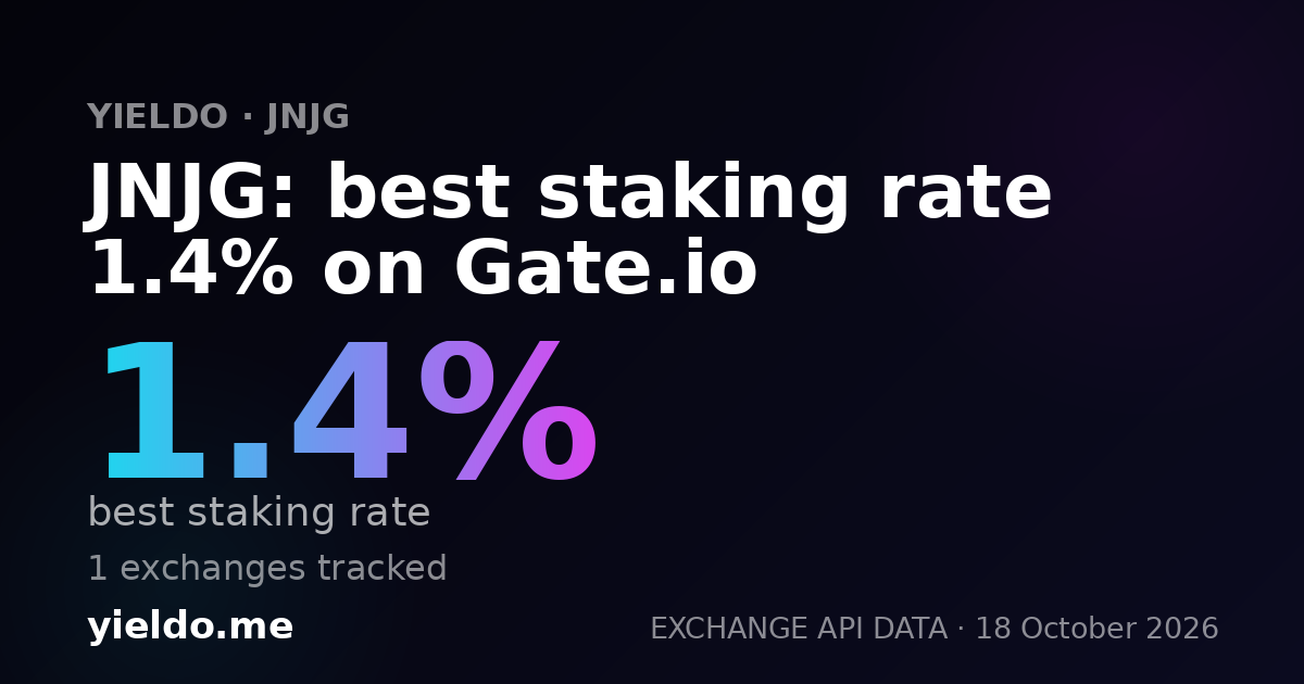 JNJG: best staking rate 1.4% on Gate.io