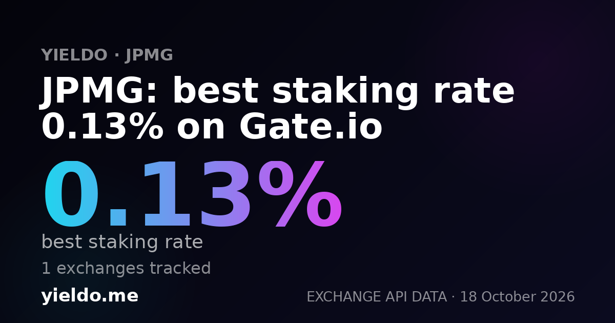 JPMG: best staking rate 0.18% on Gate.io