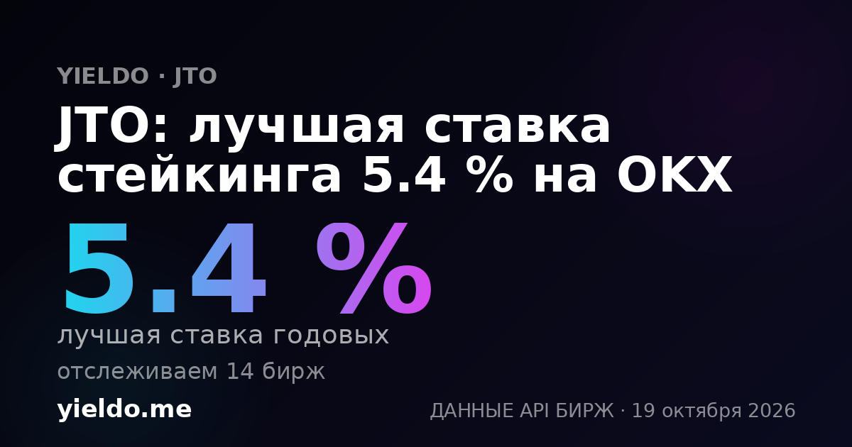 JTO: лучшая ставка стейкинга 5.5 % на OKX