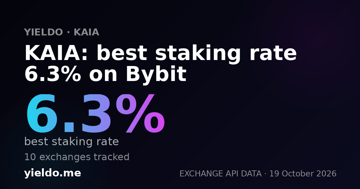 KAIA: best staking rate 3.8% on Bybit
