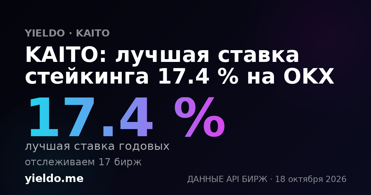 KAITO: лучшая ставка стейкинга 17.4 % на OKX