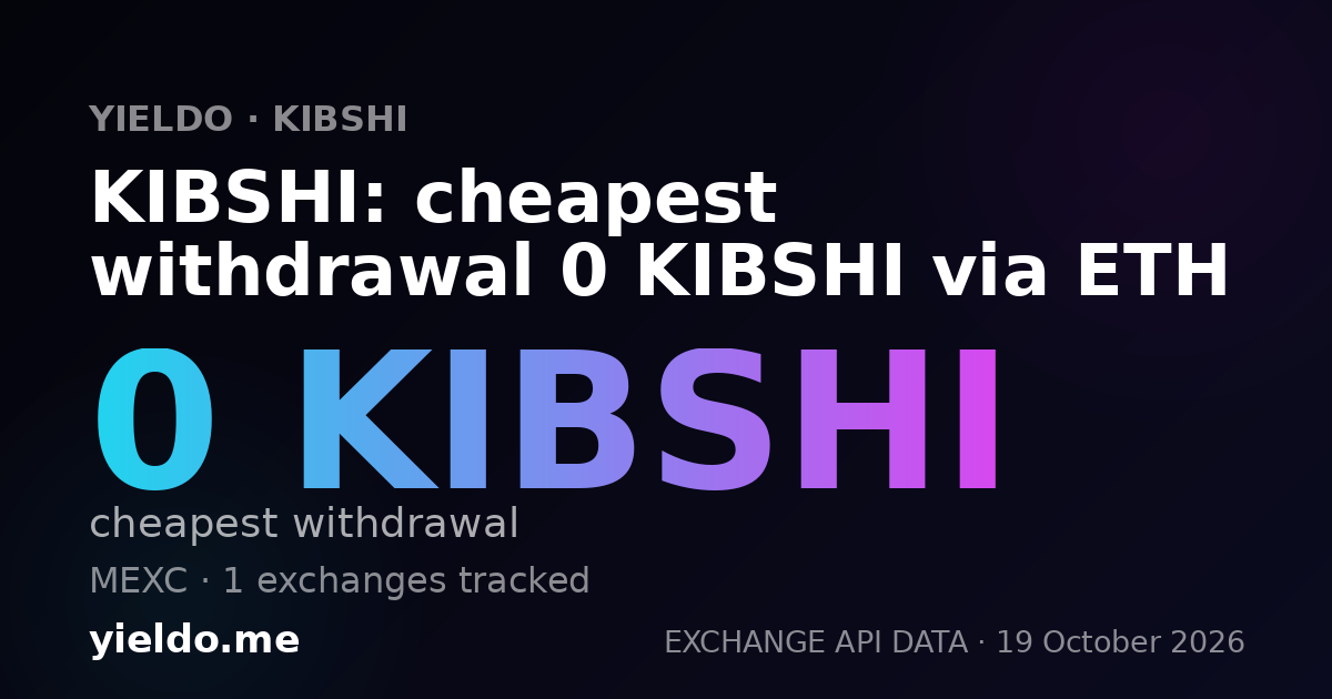 KIBSHI: cheapest withdrawal 0 KIBSHI via ETH