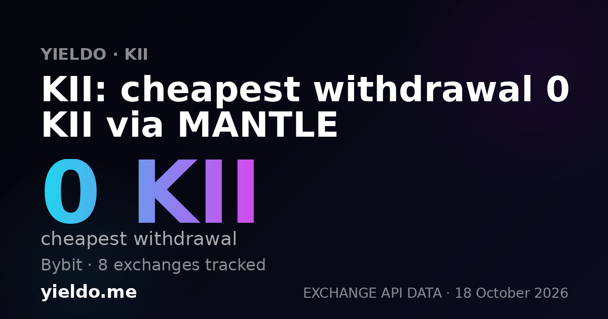 KII: cheapest withdrawal 0 KII via MANTLE