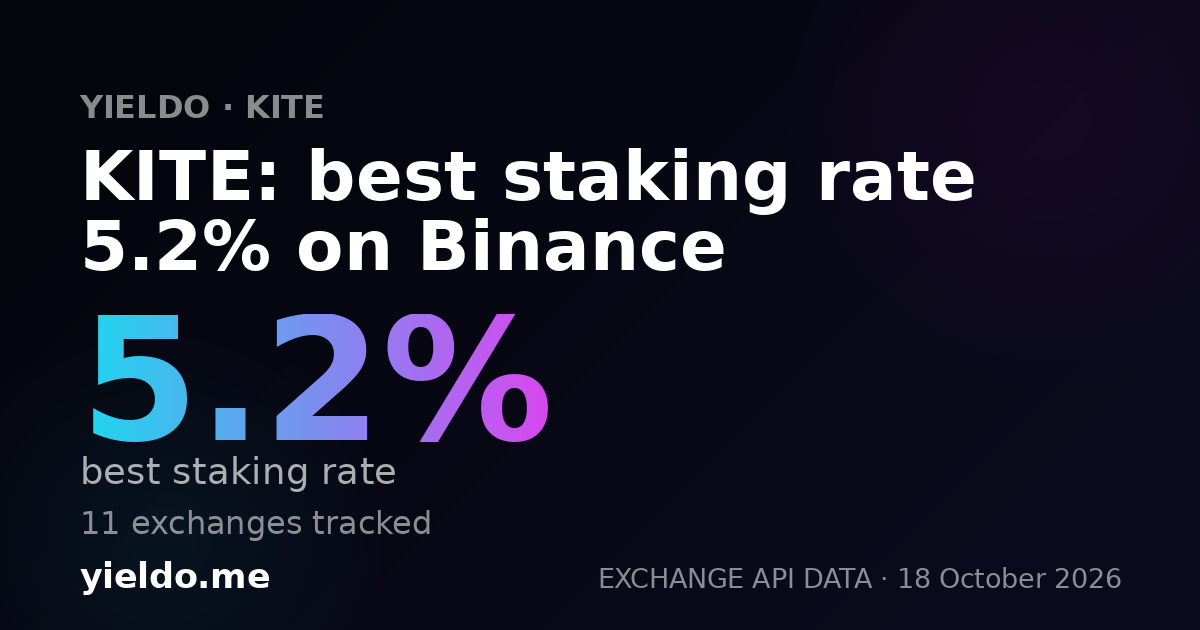 KITE: best staking rate 5.0% on Binance