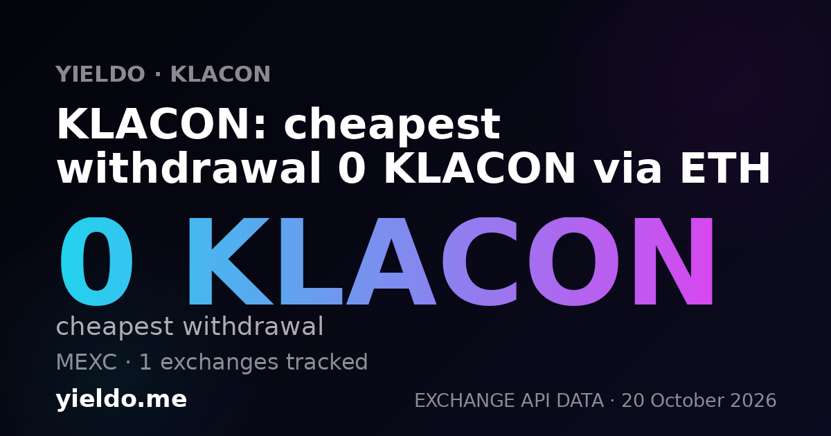 KLACON: cheapest withdrawal 0 KLACON via ETH