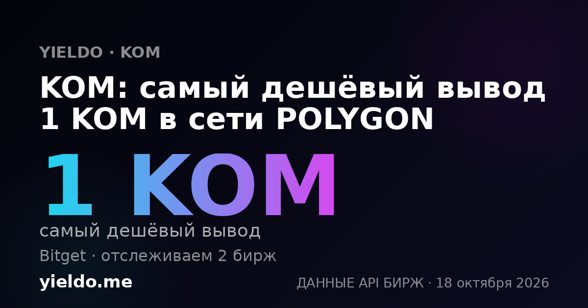 KOM: самый дешёвый вывод 1 KOM в сети POLYGON