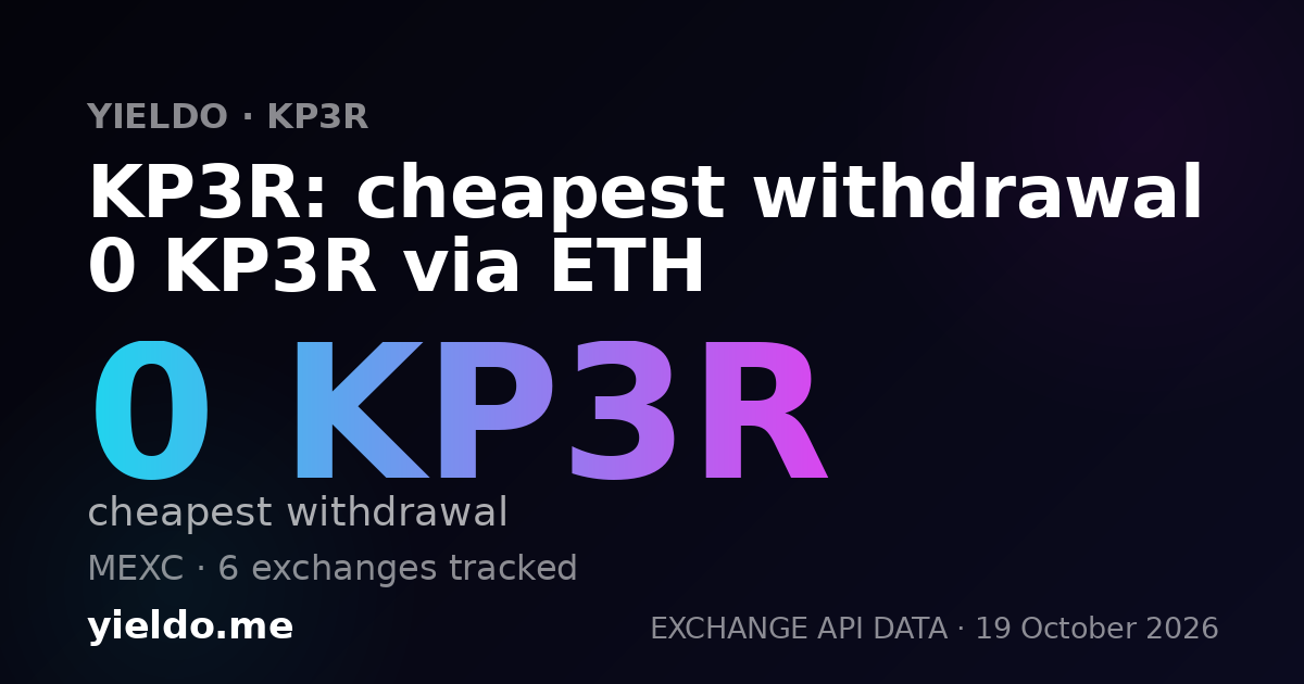 KP3R: cheapest withdrawal 0 KP3R via ETH