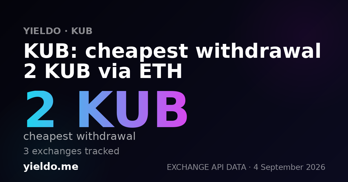 KUB: cheapest withdrawal 2 KUB via ETH
