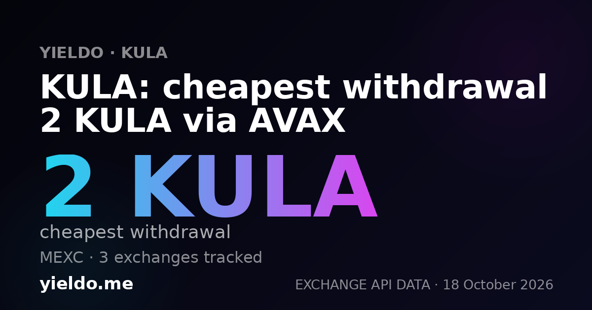 KULA: cheapest withdrawal 2 KULA via AVAX