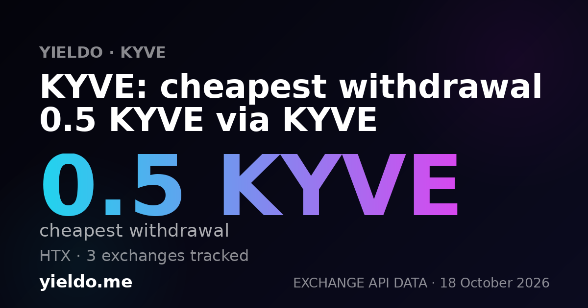 KYVE: cheapest withdrawal 0.5 KYVE via KYVE