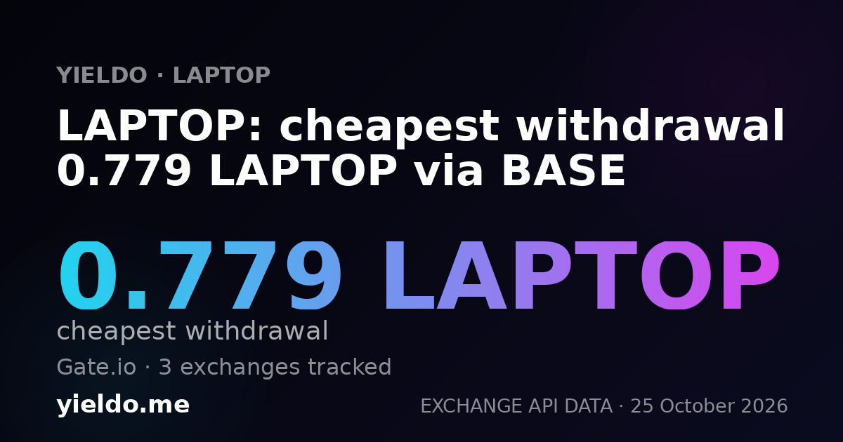 LAPTOP: cheapest withdrawal 0.779 LAPTOP via BASE