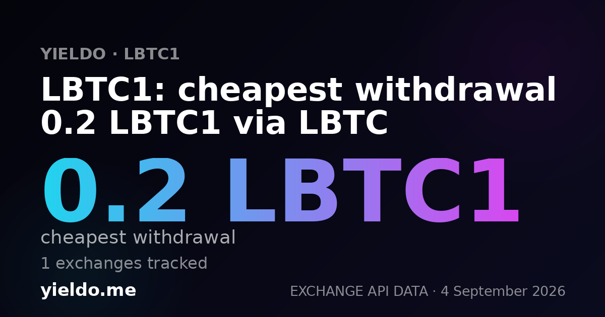 LBTC1: cheapest withdrawal 0.2 LBTC1 via LBTC