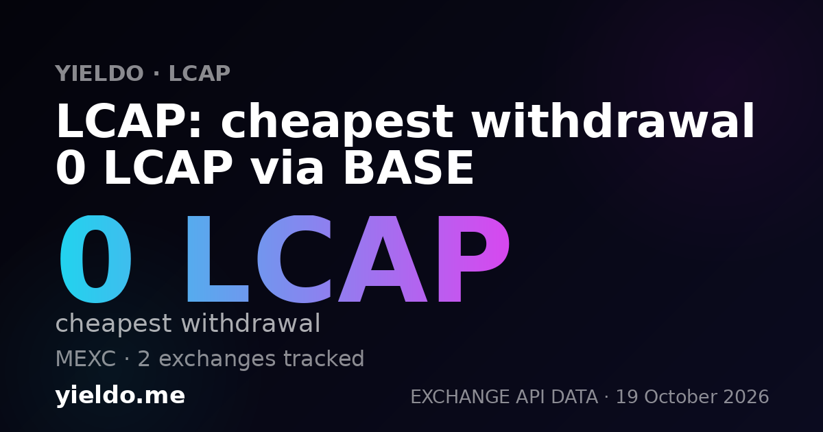 LCAP: cheapest withdrawal 0 LCAP via BASE