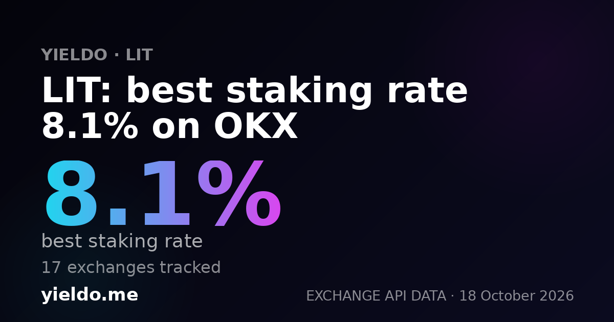 LIT: best staking rate 8.2% on OKX