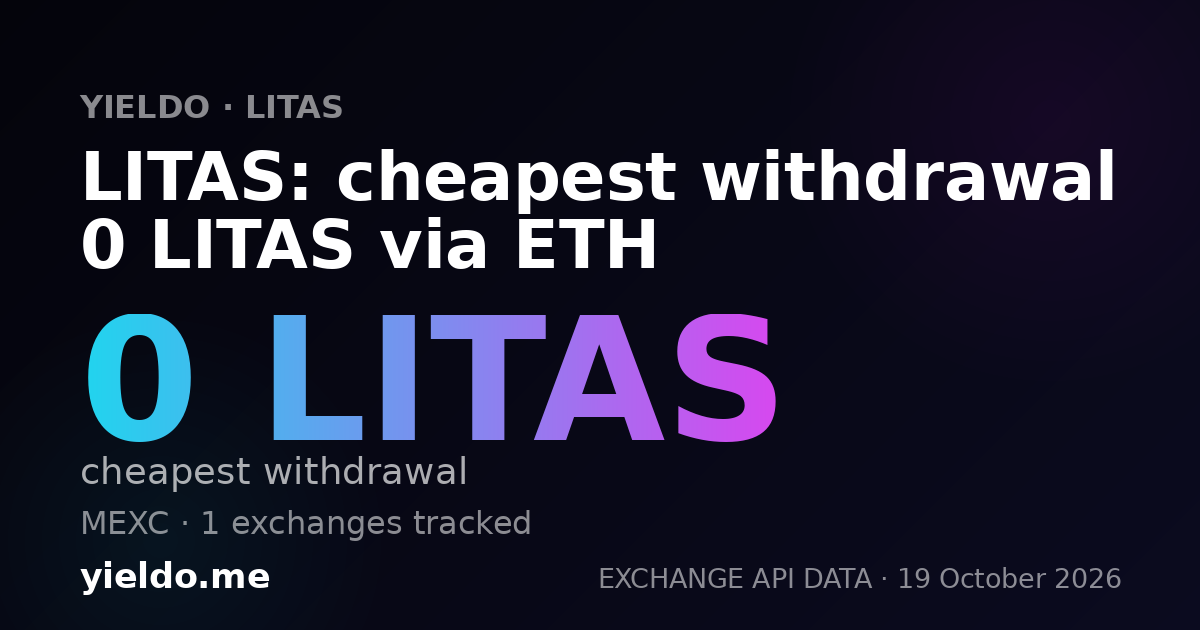LITAS: cheapest withdrawal 0 LITAS via ETH