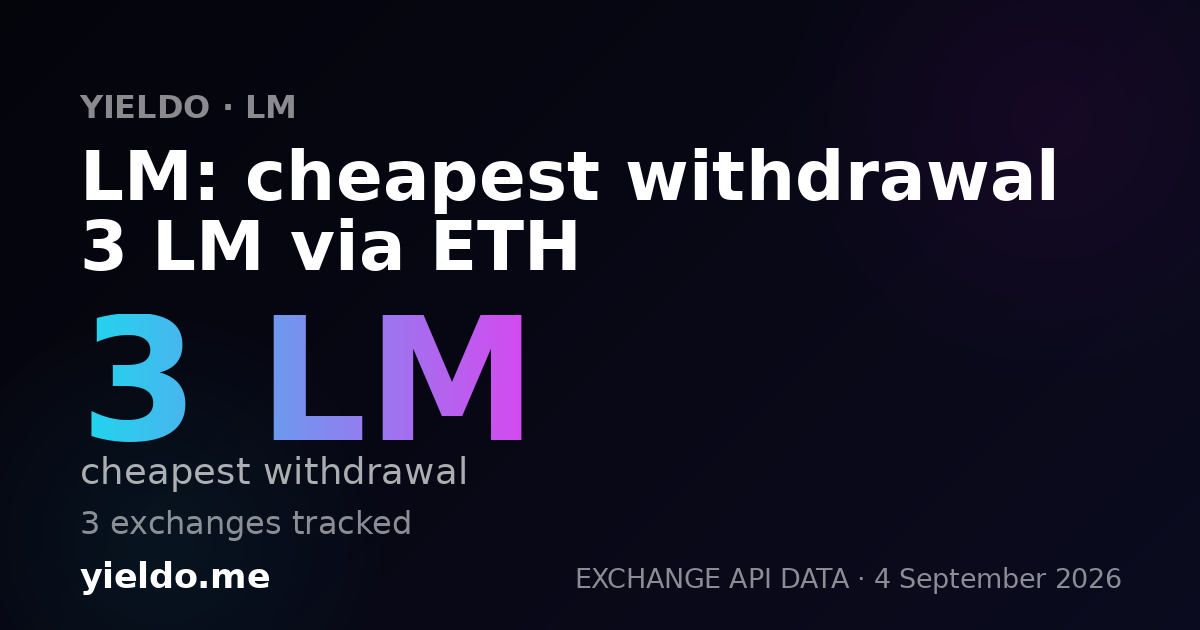 LM: cheapest withdrawal 3 LM via ETH