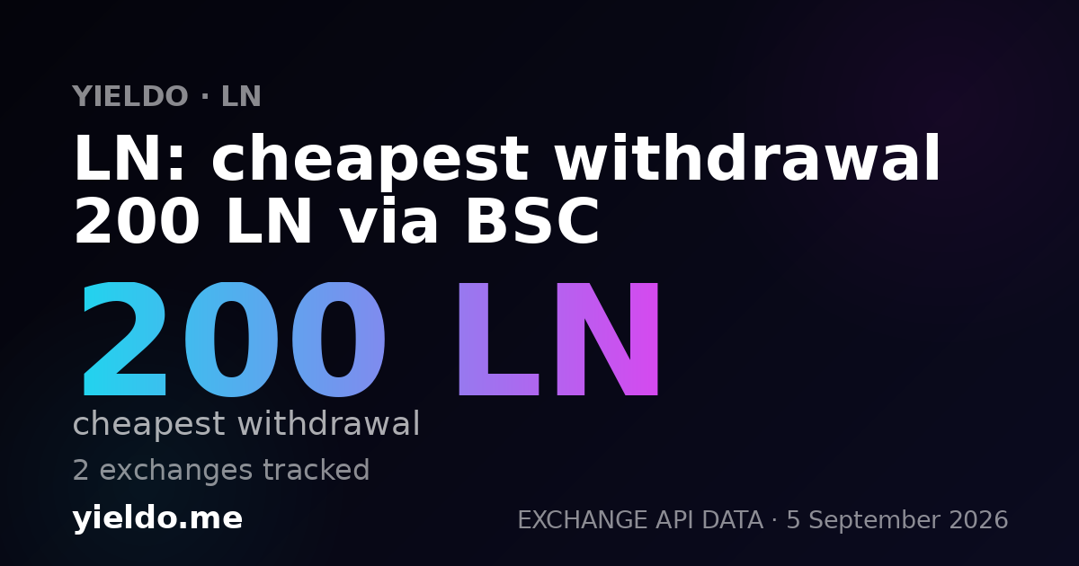 LN: cheapest withdrawal 260.28 LN via BSC