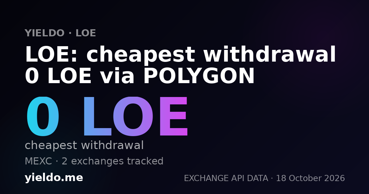 LOE: cheapest withdrawal 0 LOE via POLYGON