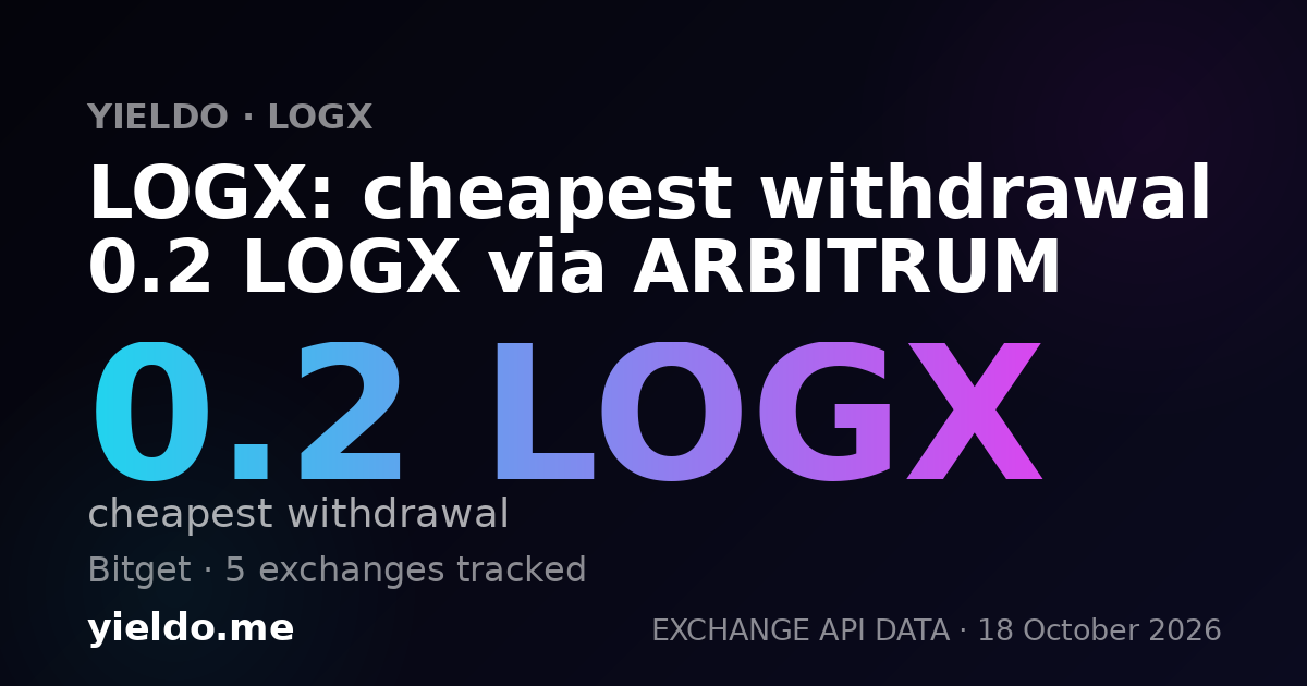 LOGX: cheapest withdrawal 0.2 LOGX via ARBITRUM