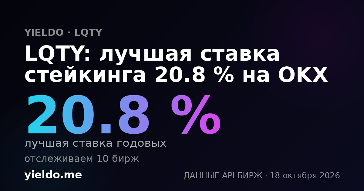 LQTY: лучшая ставка стейкинга 21.3 % на OKX