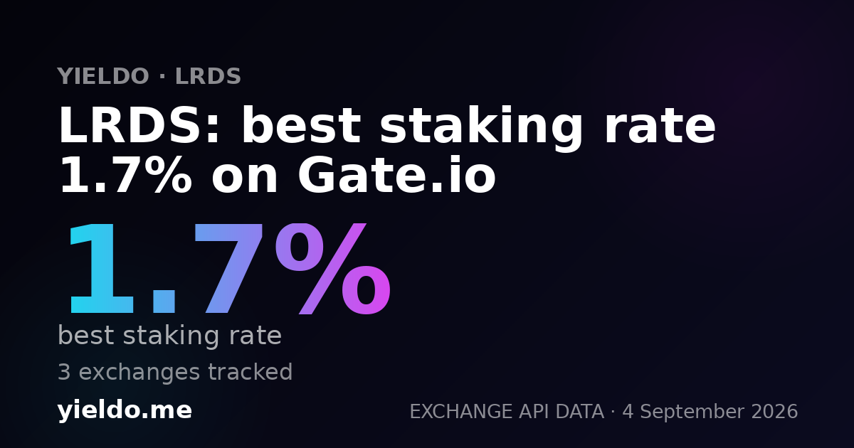LRDS: best staking rate 1.7% on Gate.io