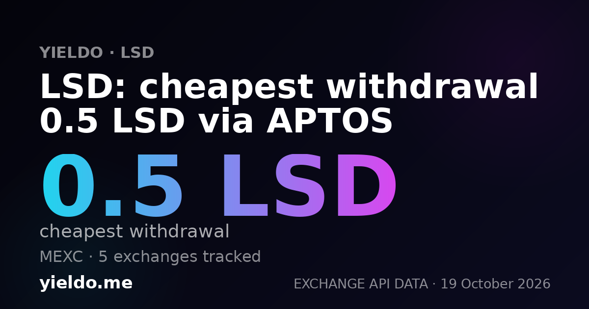 LSD: cheapest withdrawal 0.5 LSD via APTOS