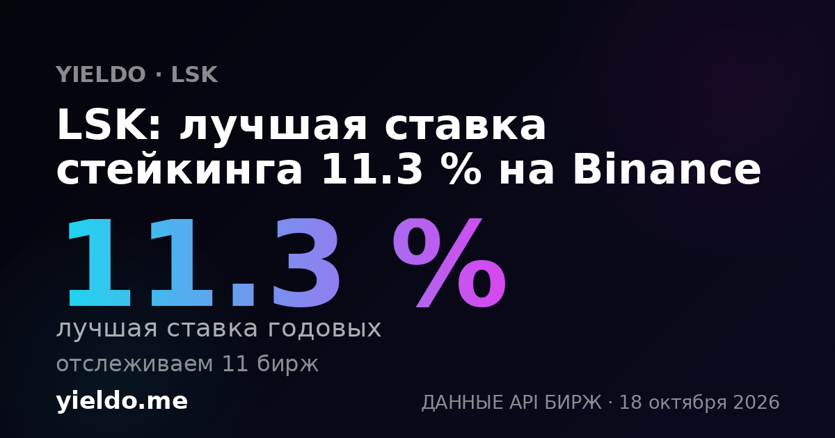 LSK: лучшая ставка стейкинга 11.3 % на Binance