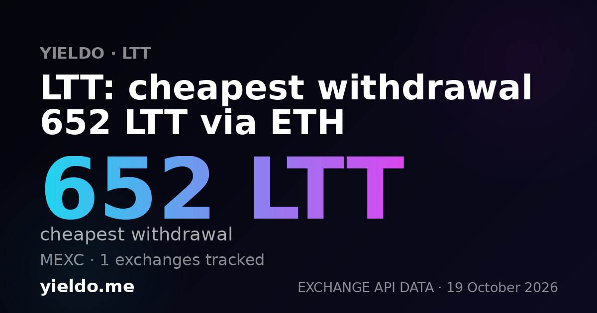 LTT: cheapest withdrawal 652 LTT via ETH