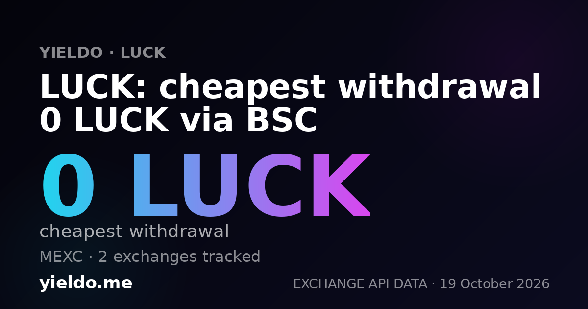 LUCK: cheapest withdrawal 0 LUCK via BSC