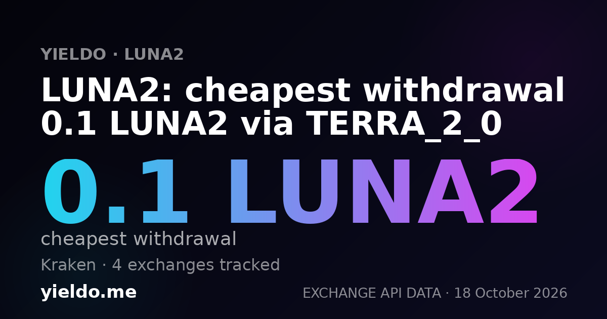 LUNA2: cheapest withdrawal 0.1 LUNA2 via TERRA_2_0