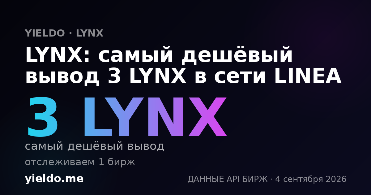LYNX: самый дешёвый вывод 3 LYNX в сети LINEA