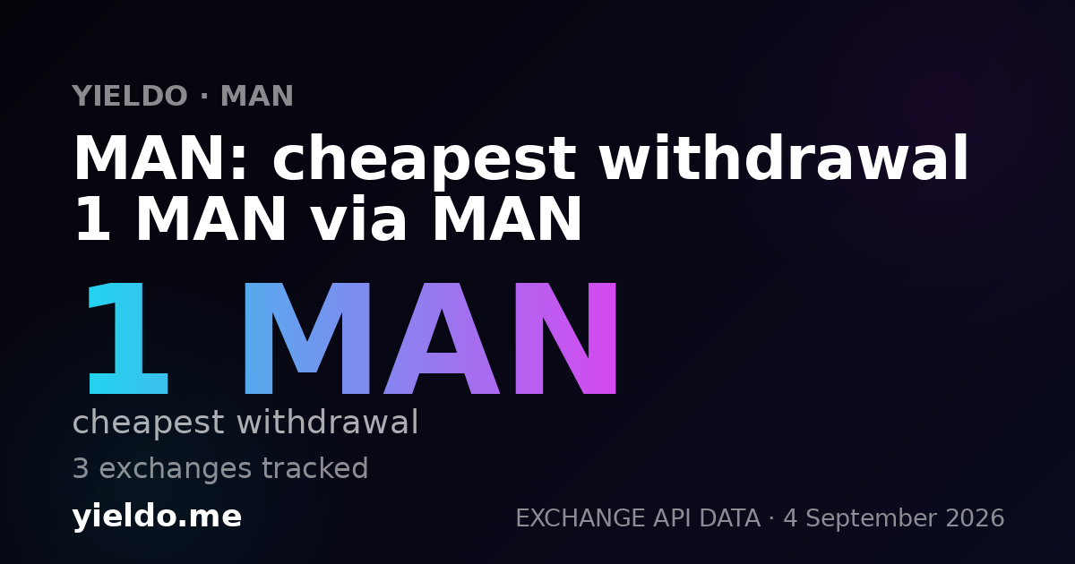 MAN: cheapest withdrawal 1 MAN via MAN