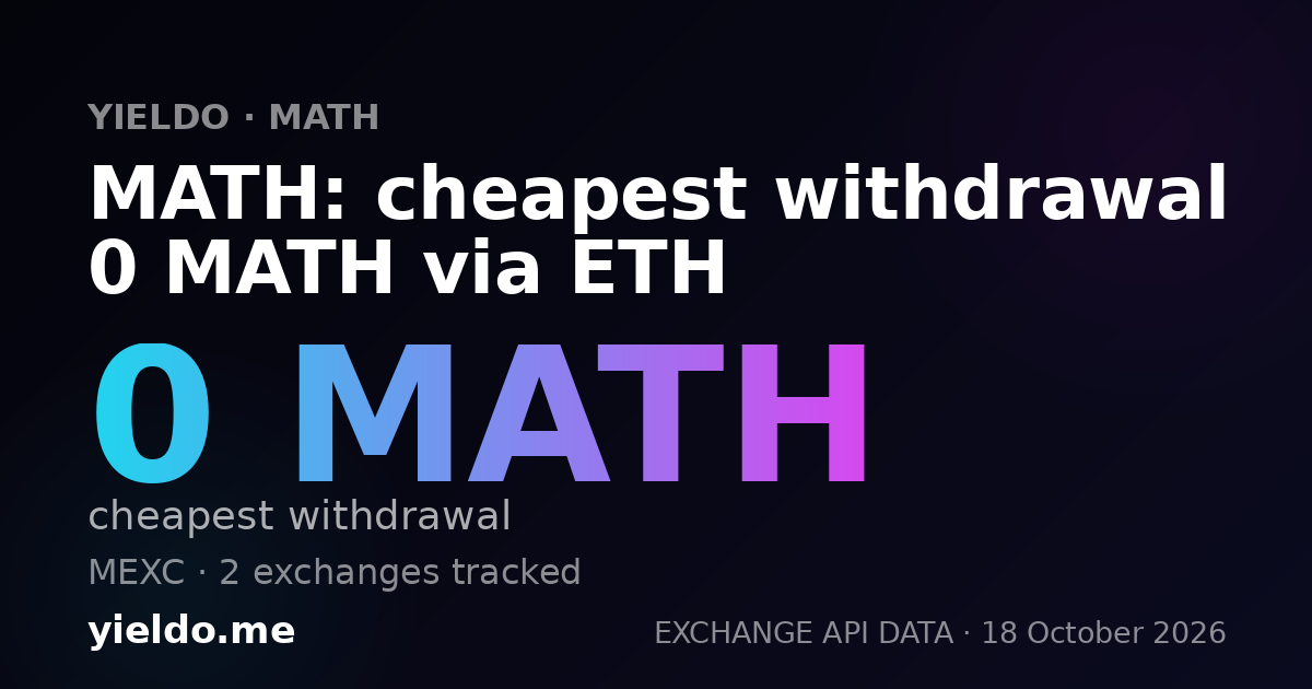 MATH: cheapest withdrawal 0 MATH via ETH