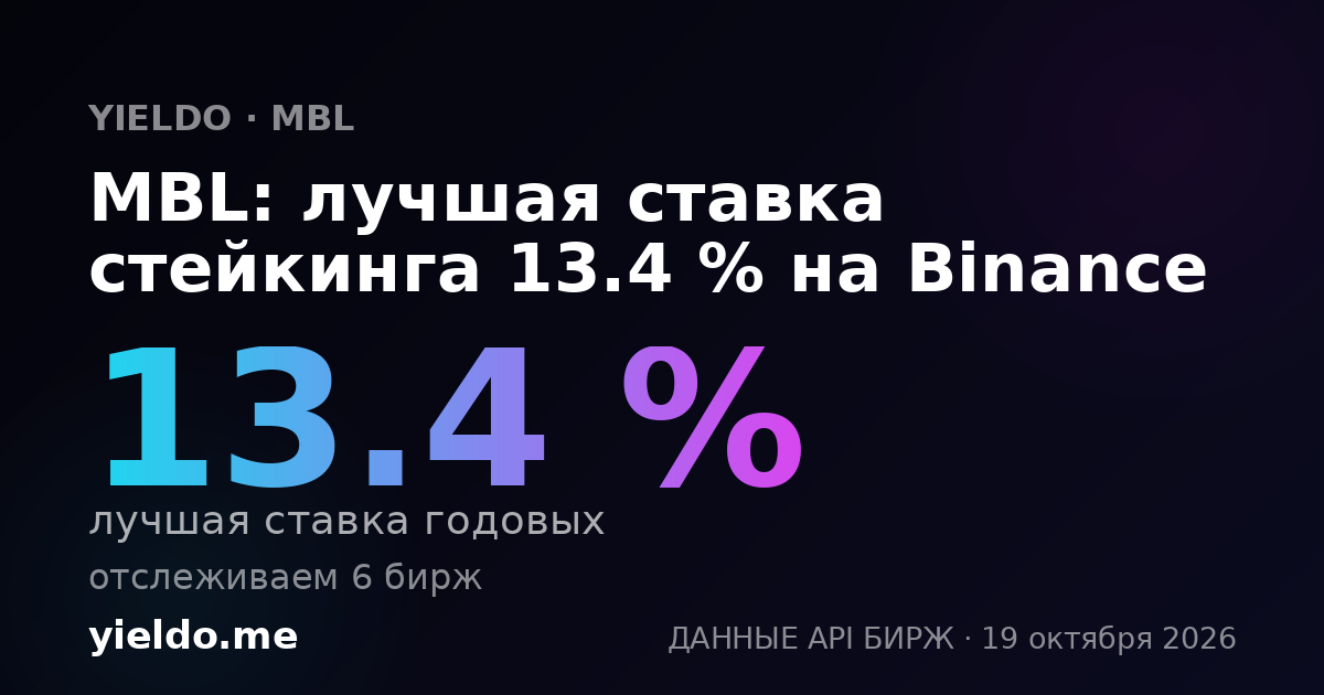 MBL: лучшая ставка стейкинга 13.4 % на Binance