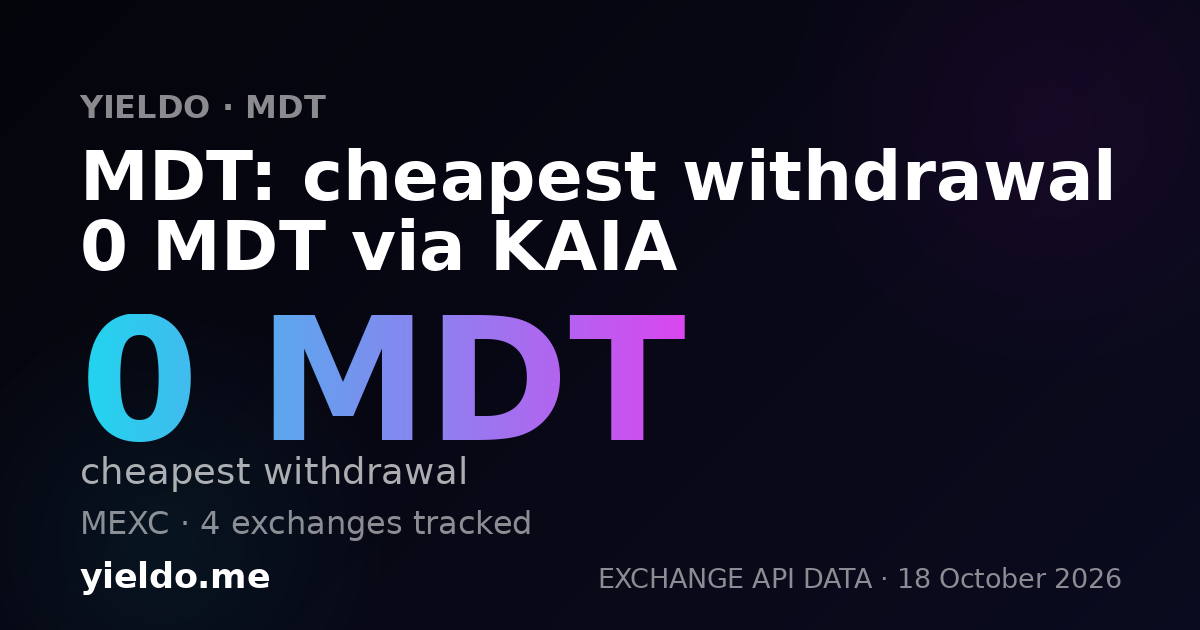 MDT: cheapest withdrawal 0 MDT via KAIA