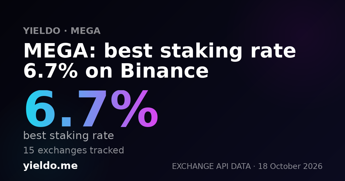 MEGA: best staking rate 6.7% on Binance