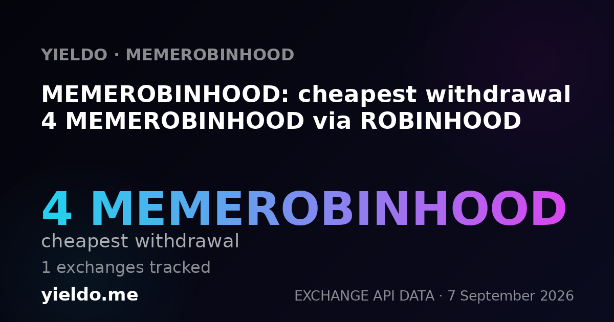 MEMEROBINHOOD: cheapest withdrawal 4 MEMEROBINHOOD via ROBINHOOD