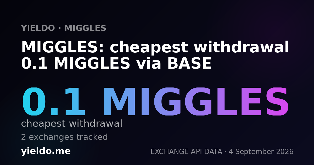 MIGGLES: cheapest withdrawal 0.1 MIGGLES via BASE
