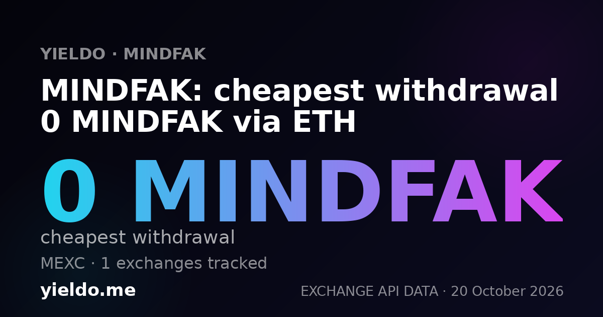 MINDFAK: cheapest withdrawal 0 MINDFAK via ETH