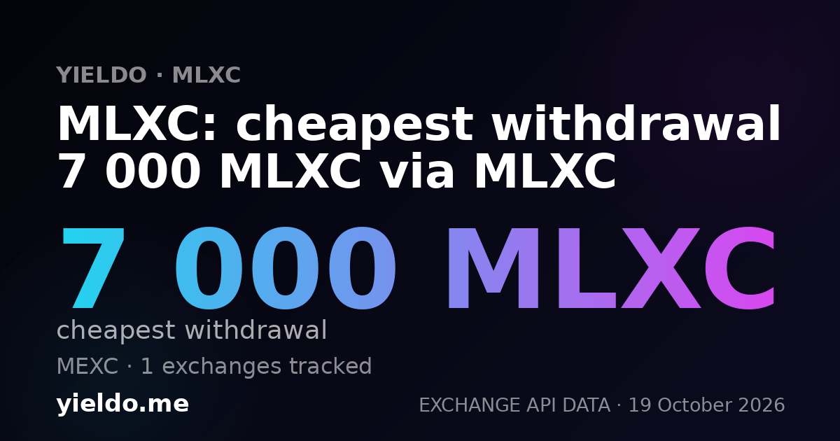 MLXC: cheapest withdrawal 7 000 MLXC via MLXC