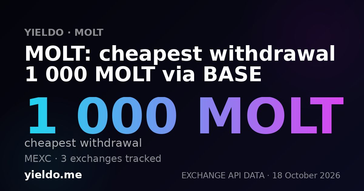 MOLT: cheapest withdrawal 1 000 MOLT via BASE