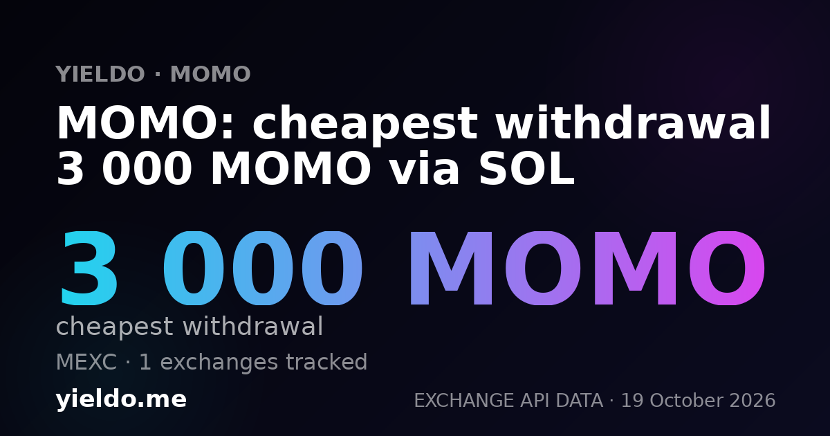 MOMO: cheapest withdrawal 3 000 MOMO via SOL