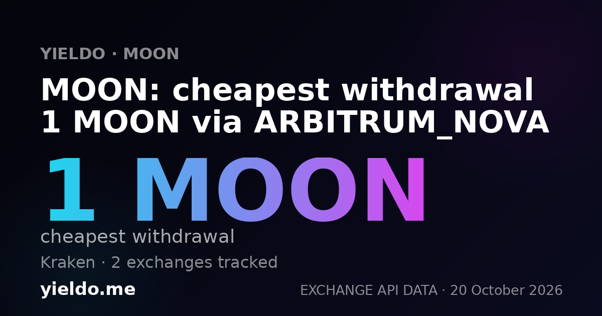 MOON: cheapest withdrawal 1 MOON via ARBITRUM_NOVA