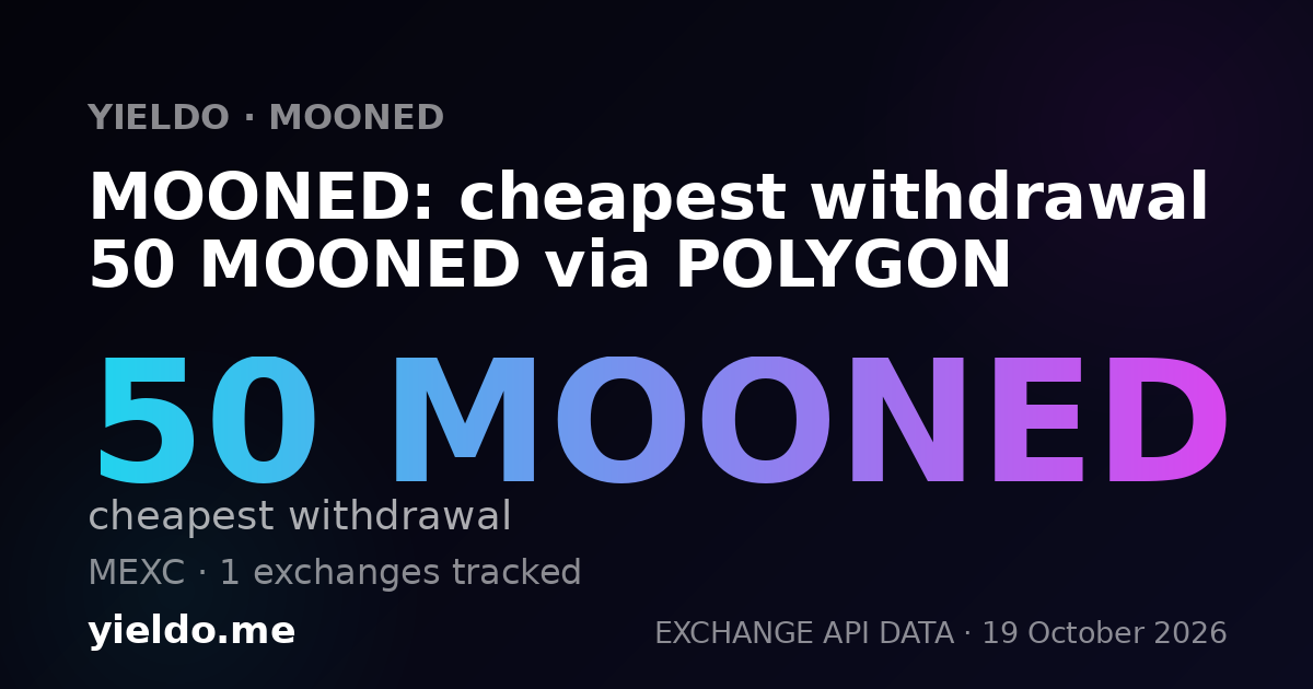 MOONED: cheapest withdrawal 50 MOONED via POLYGON