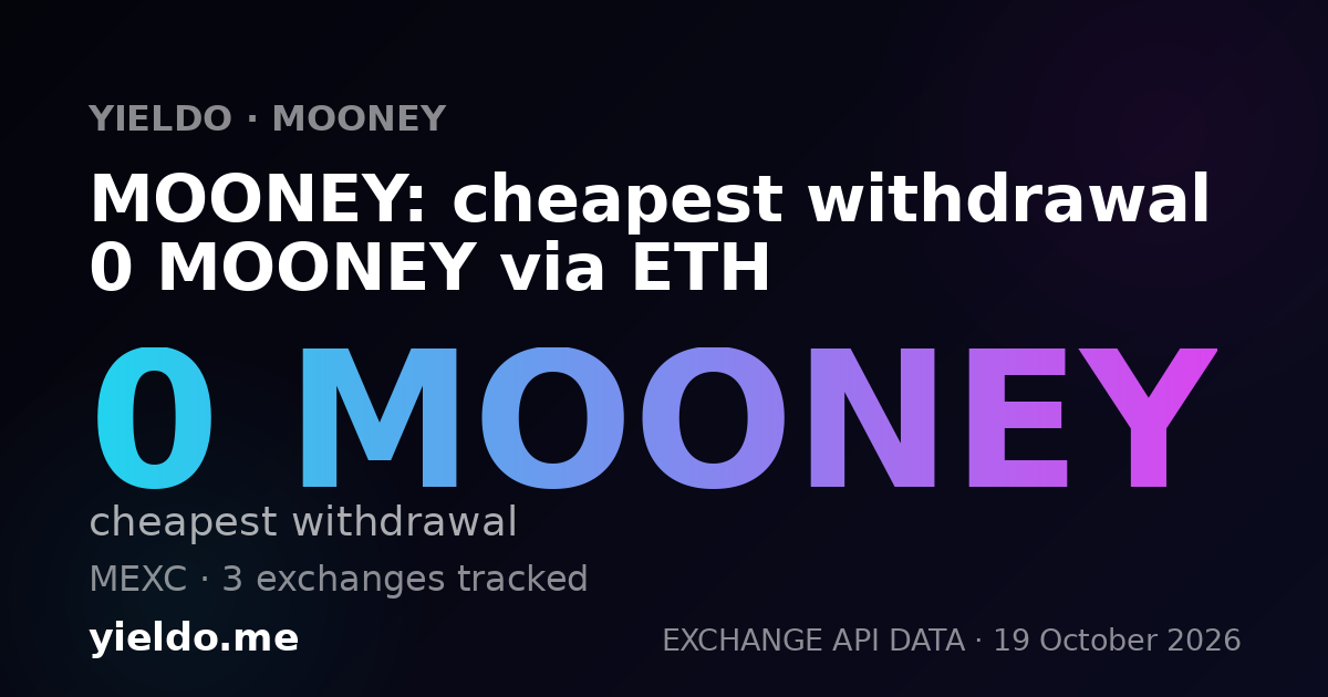MOONEY: cheapest withdrawal 0 MOONEY via ETH
